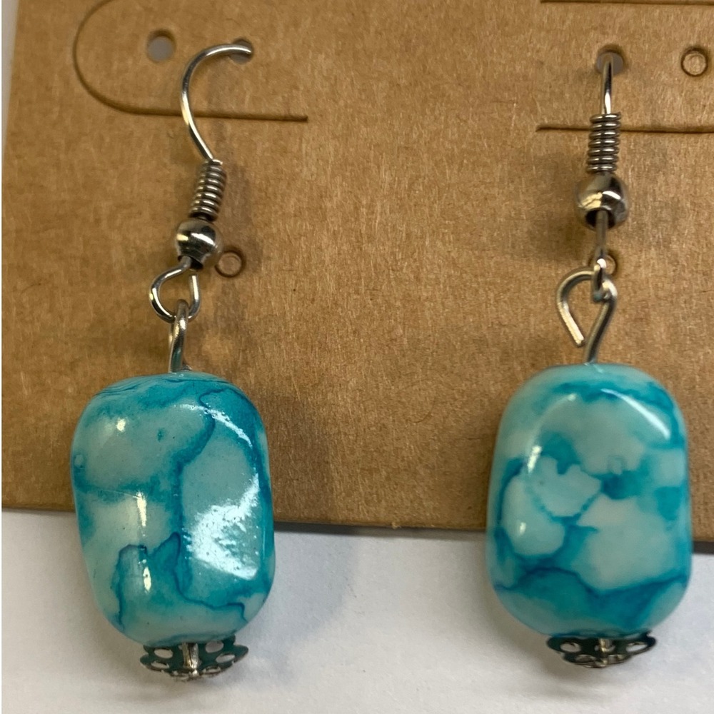 Boho Turquoise Bead Dangle Earrings Festival Western Style Lightweight Jewelry